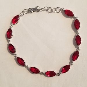 🌻*Vintage Natural Ruby Silver Bracelet